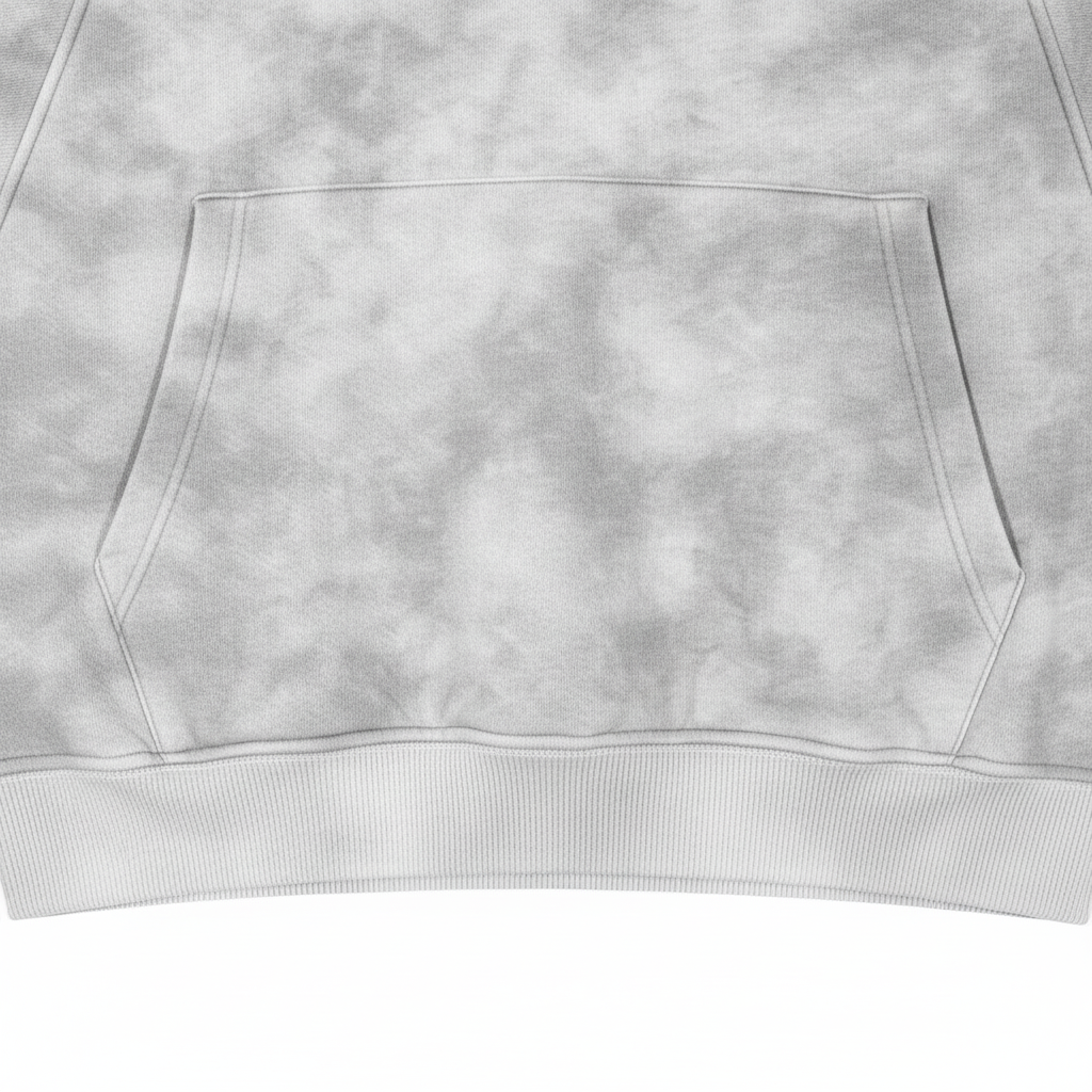 Detail shot of Getty hoodie kangaroo pocket