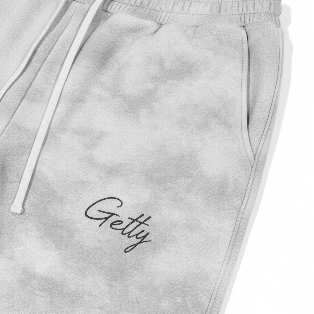 Detail shot of Getty sweatpants pocket construction