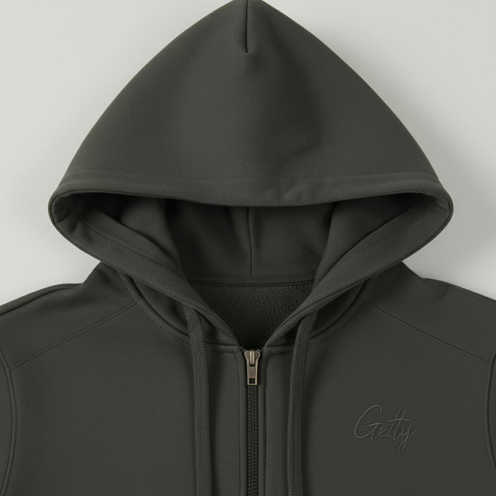 Getty Ape Hoodie - Dark Gray hood detail