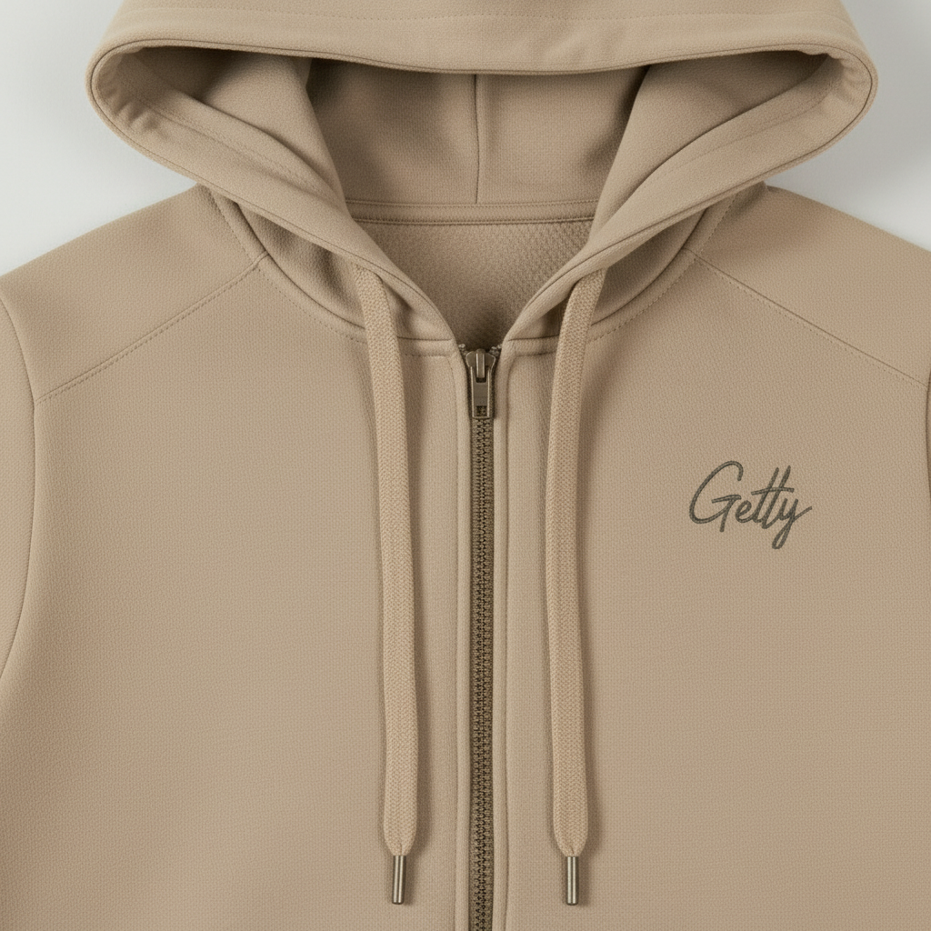 Getty Ape Hoodie - Light Camel hood detail