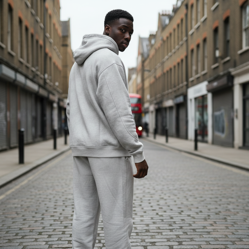 Getty dirty washed hoodie - three-quarter back angle