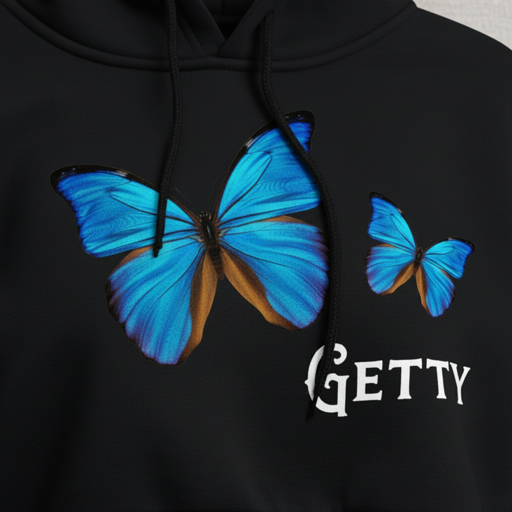 Getty Freedom Crop Hoodie - Design Detail