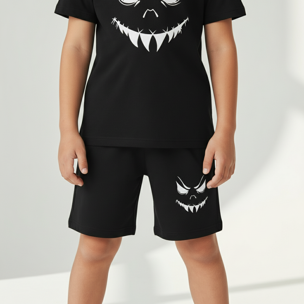 Zoomed-in detail of Getty Kids Mischief shorts on model